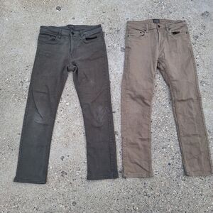 Jachs Men's Jeans in Olive and Tan